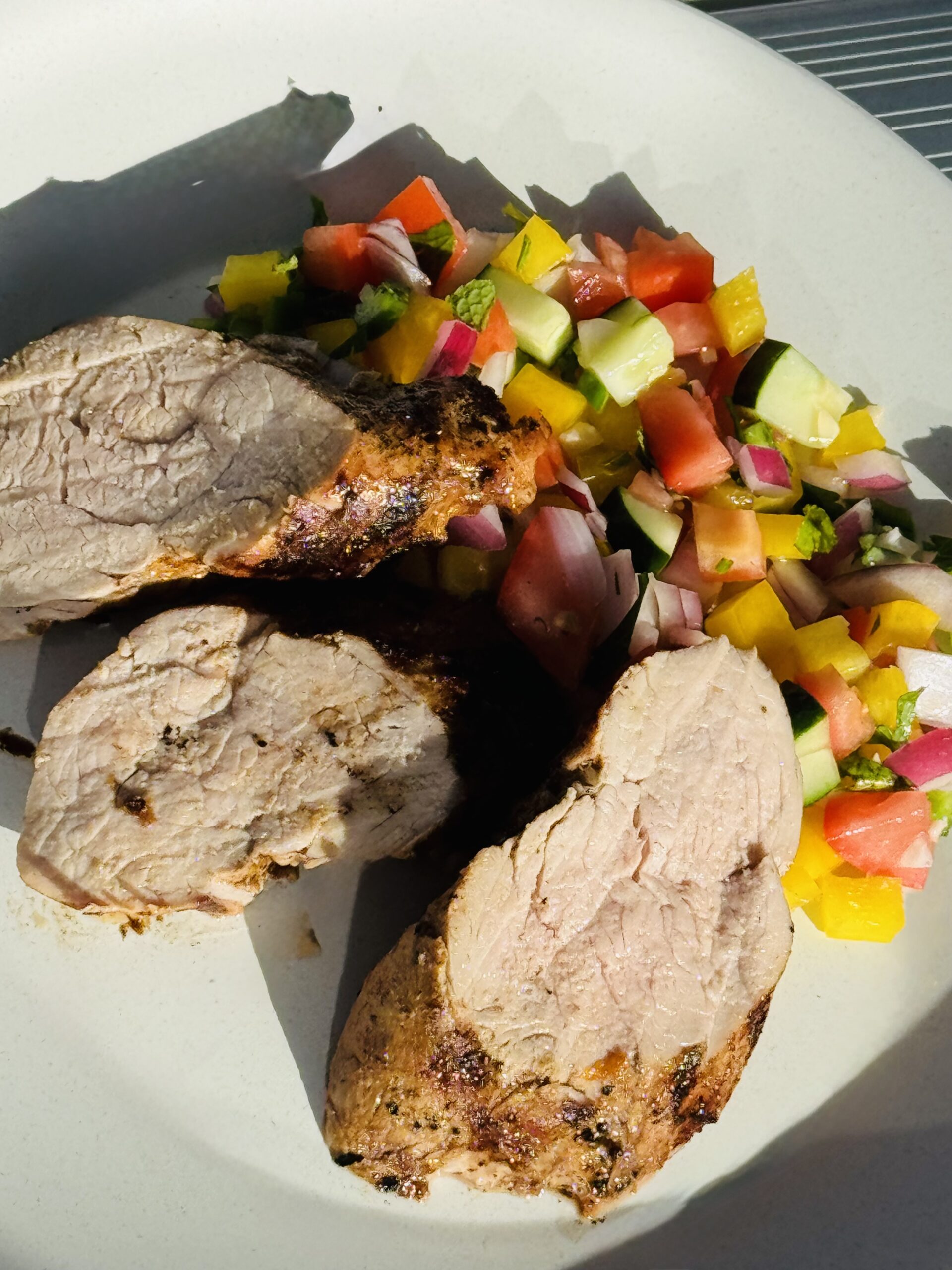 Baharat Pork Tenderloin with Chopped Salad