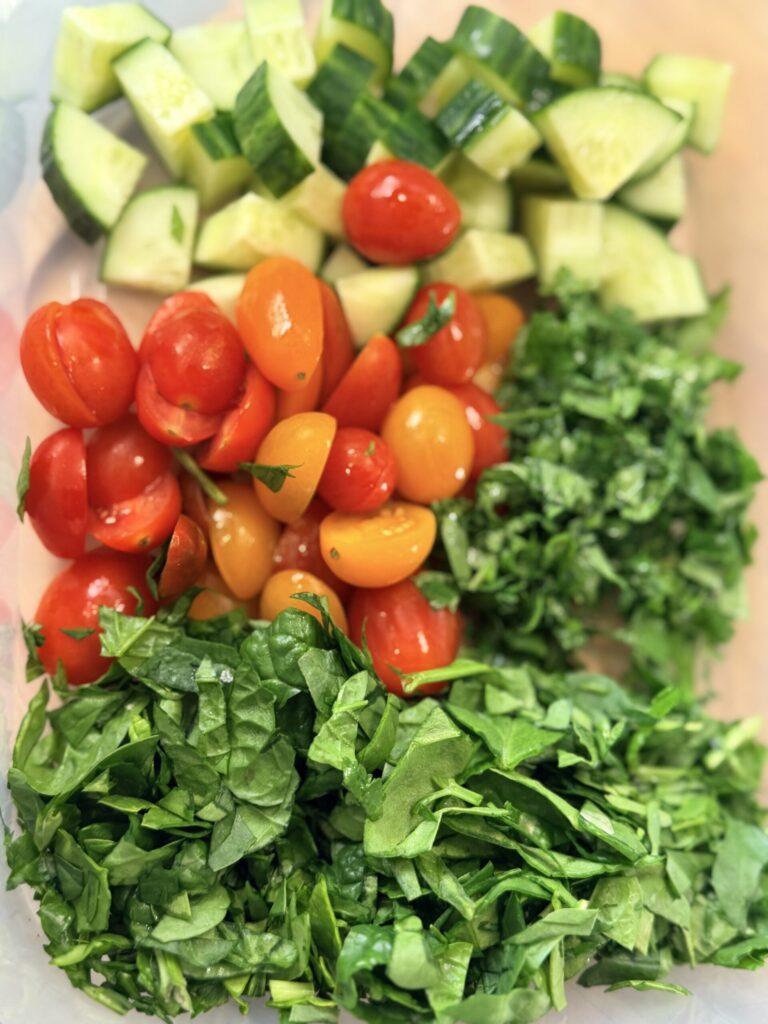 vegetables for the salad