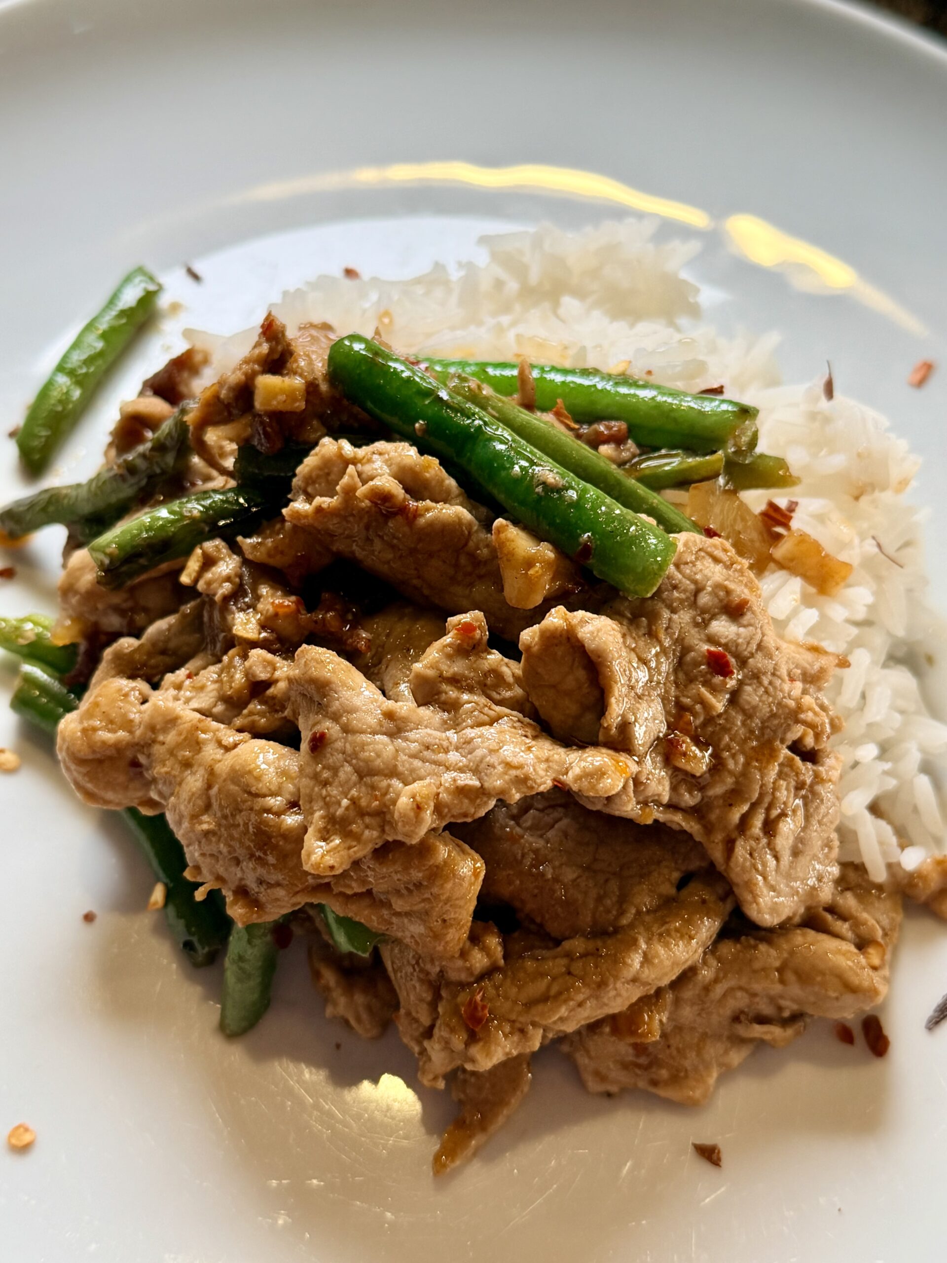 pork and green bean stir fry