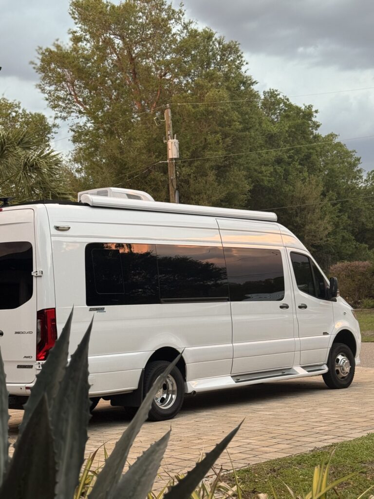 white camper van